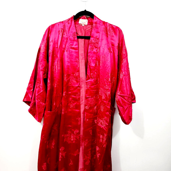 Golden Dragon Hand Embroidered Pure Silk Robe Deadstock NWT Vintage Kimono XL - Picture 3 of 12